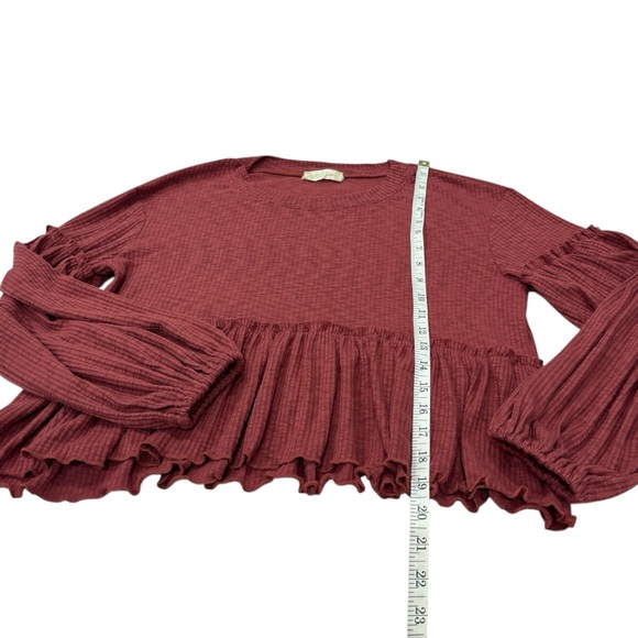 Altar'd State Women's Red-Mauve Small Babydoll Top - Picture 6 of 7